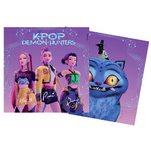 K-POP Demon Hunters Servietter Lilla - 20 stk | KPop Demon Hunters Servietter - Temashop