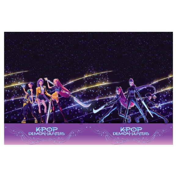 K-POP Demon Hunters Plastikborddug - 1 stk (120 x 180 cm) | KPop Demon Hunters Duge - Temashop