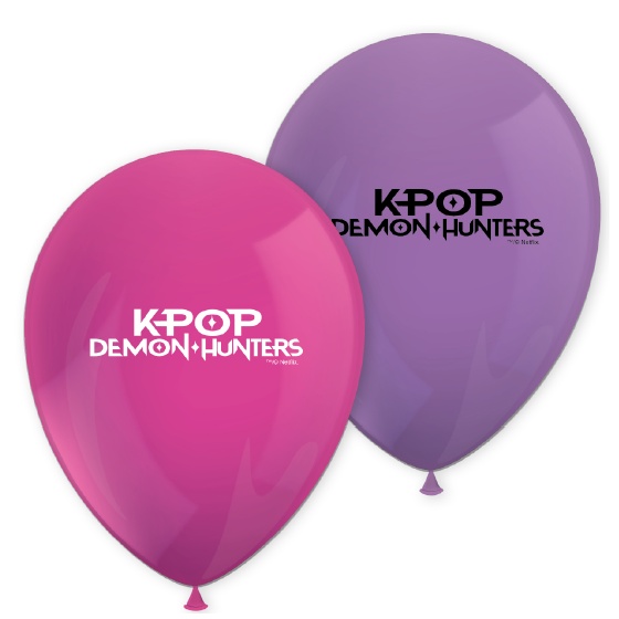 K-POP Demon Hunters Latexballoner Pink/Lilla - 8 stk | KPop Demon Hunters Latexballoner - Temashop