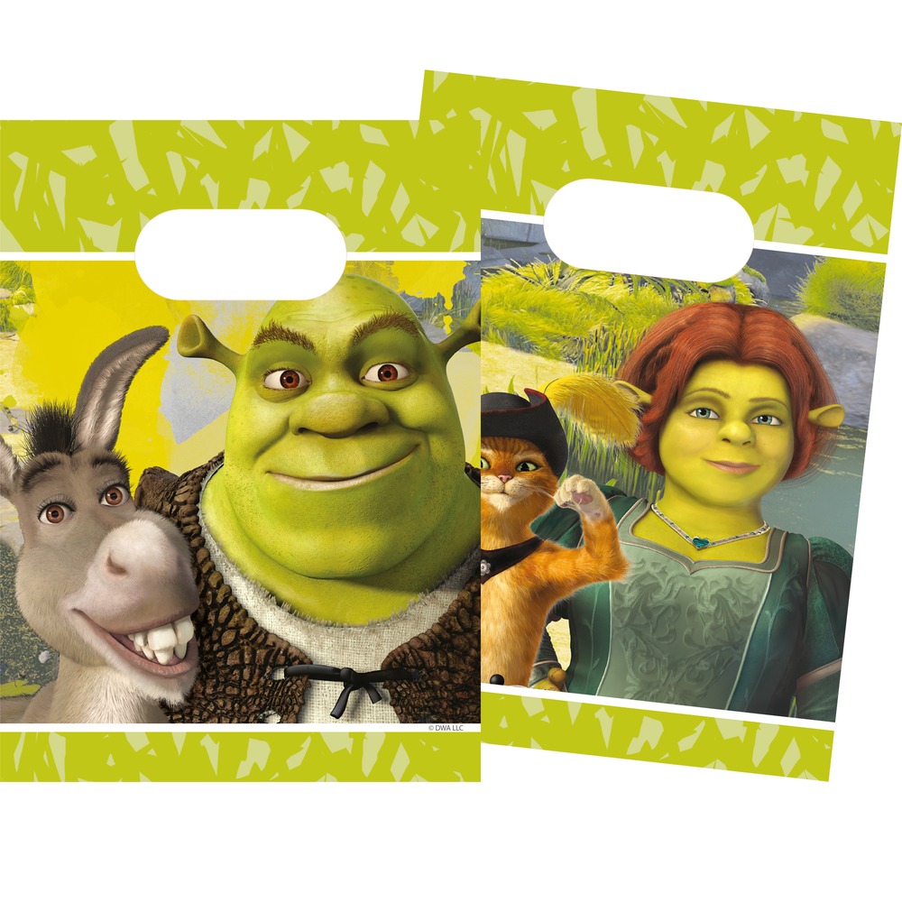 Shrek Papirposer - 4 stk | Shrek Poser / Goodiebags - Temashop