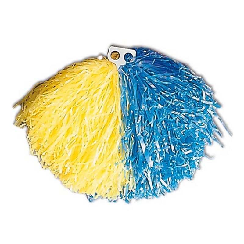 Pom Pom Gul/Blå | Cheerleader Pompoms - Kropstilbehør - Temashop
