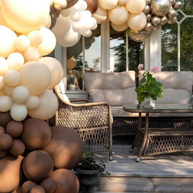 Premium Ballonbue DIY Cremebrun - 175 dele - Temashop