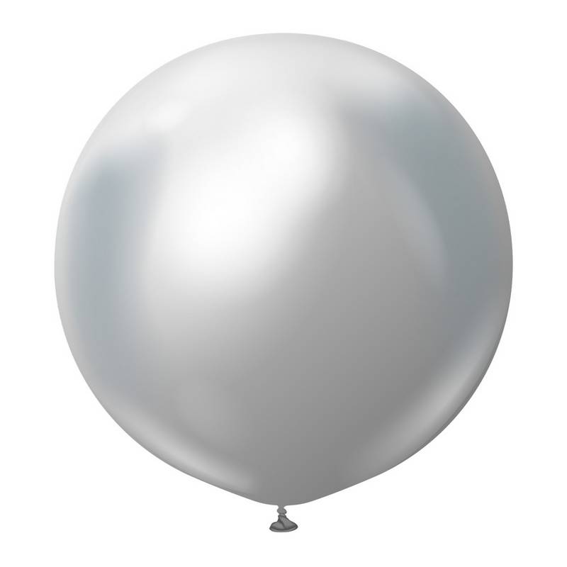 Premium Kæmpe Latexballoner Chrome Sølv | Sølv tema Latexballoner - Temashop