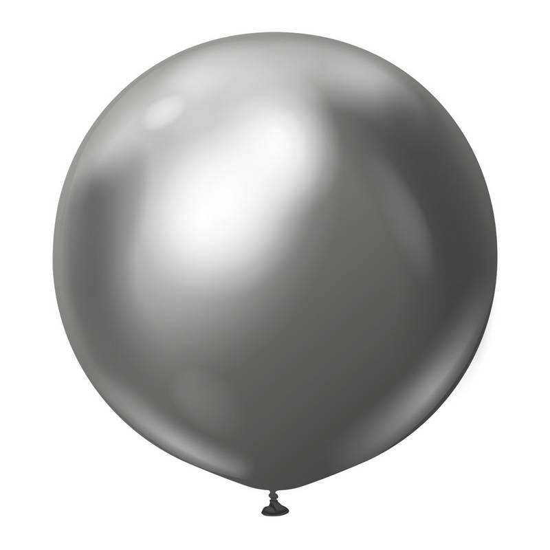 Premium Kæmpe Latexballoner Chrome Space Grey - Temashop
