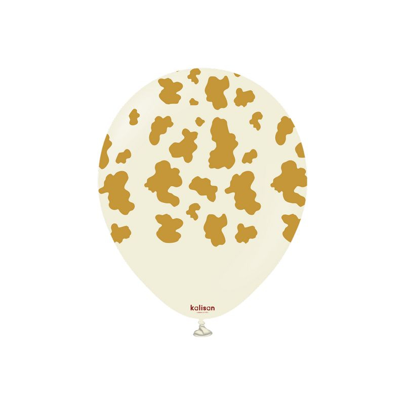 Premium Latexballoner Safari Cow White Sand - 25 stk | Safari Latexballoner - Temashop