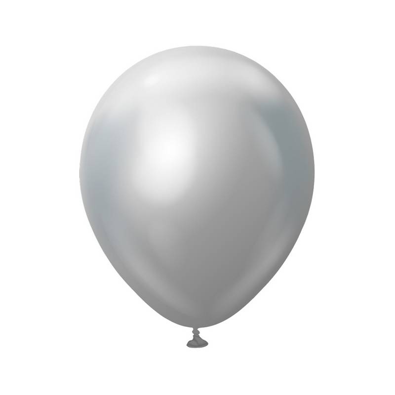 Premium Mellemstore Latexballoner Chrome Sølv | Sølv tema Latexballoner - Temashop