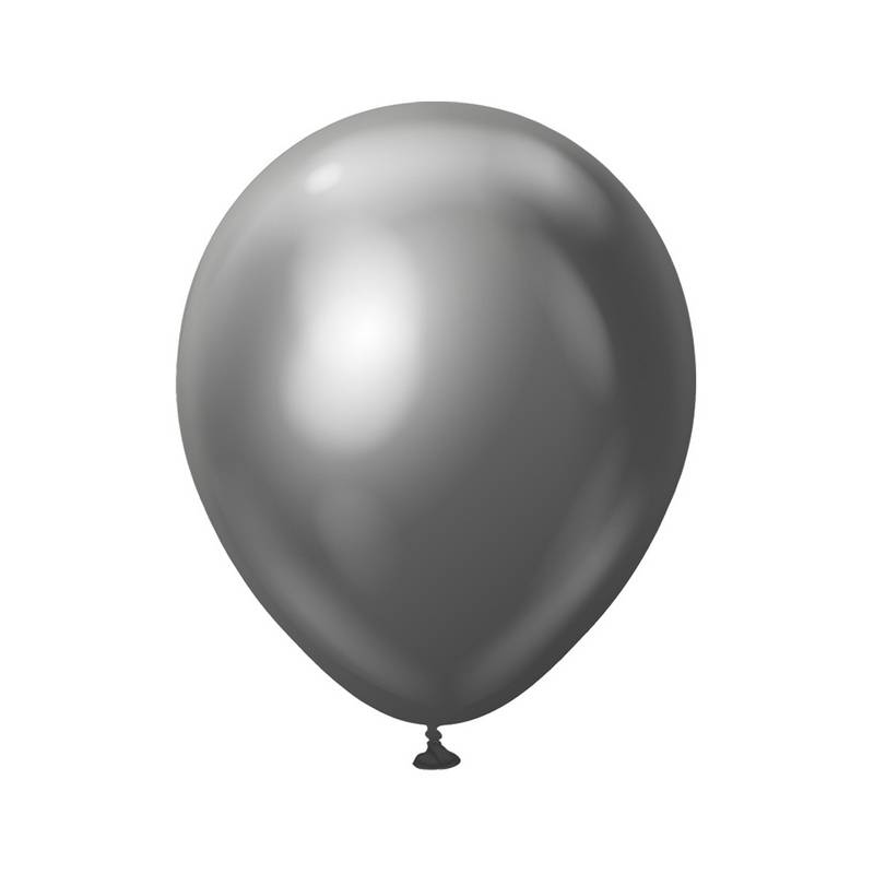 Premium Mellemstore Latexballoner Chrome Space Grey - Temashop