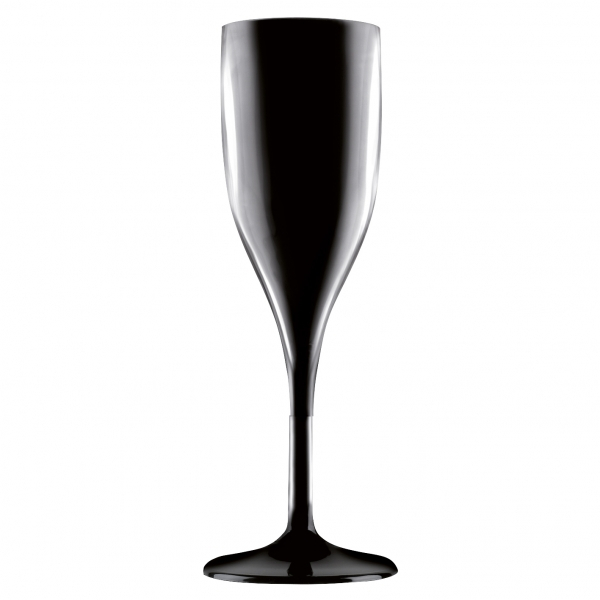 Premium Plastik Champagneglas Sort