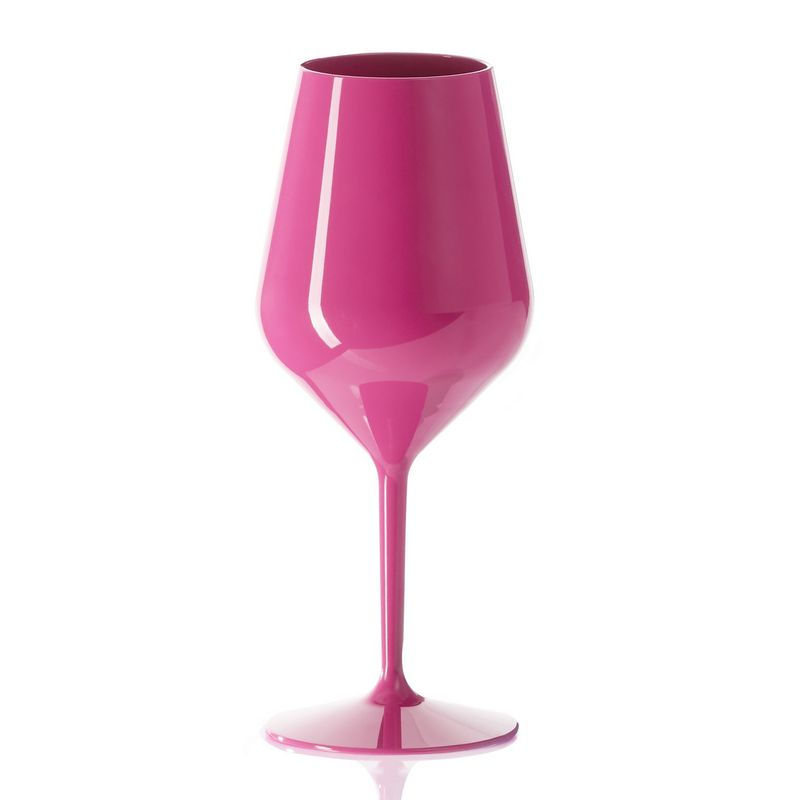 Premium Plastik Vinglas Pink