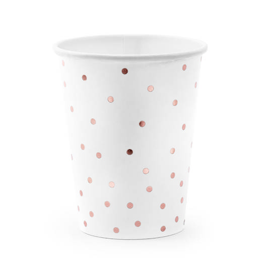 Prikkede Hvide Kopper - 6 stk (260 ml) - Temashop
