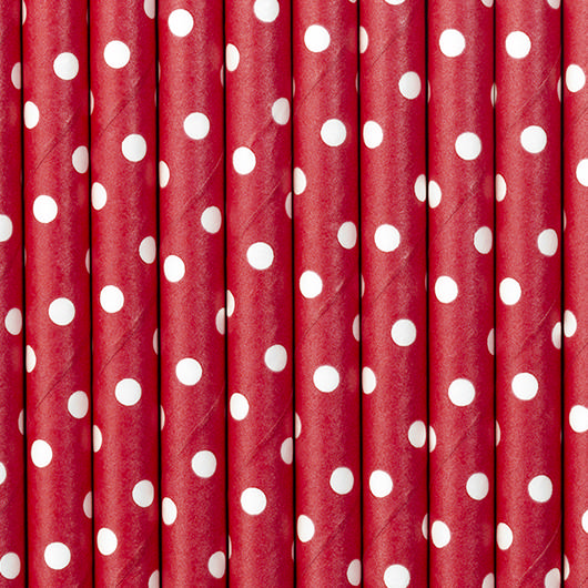 Prikkede Papirsugerør Rød