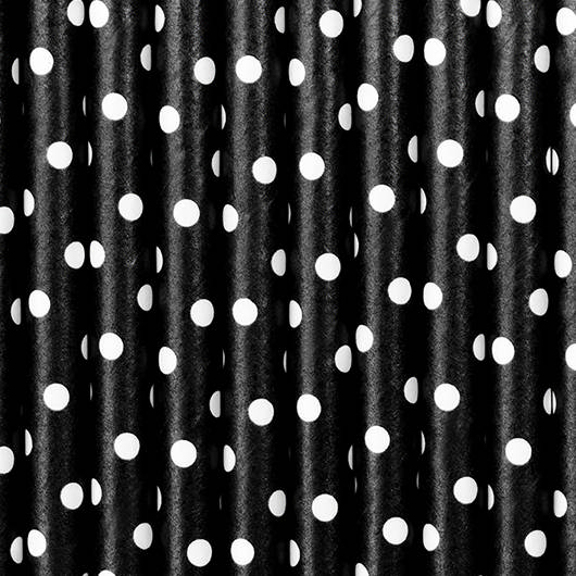 Prikkede Papirsugerør Sort