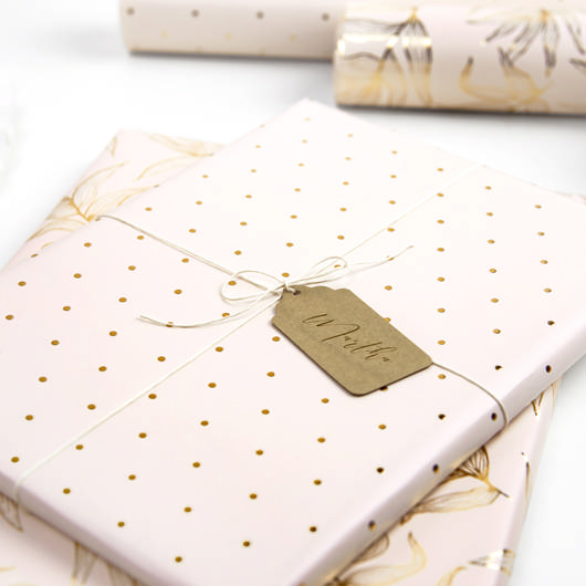 Prikket Gavepapir Rosa