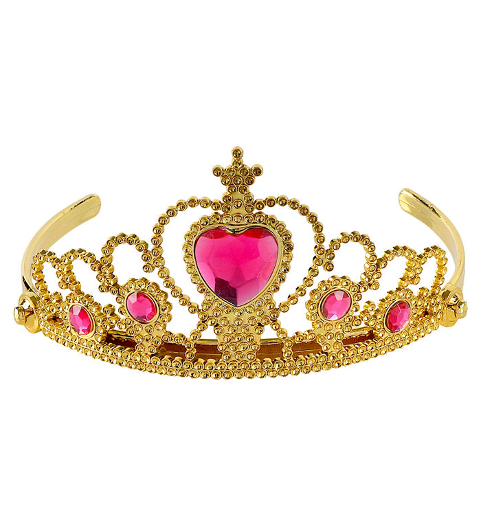 Prinsesse Børnetiara Guld/Pink | Prinsesse Tiara - Smykker - Temashop