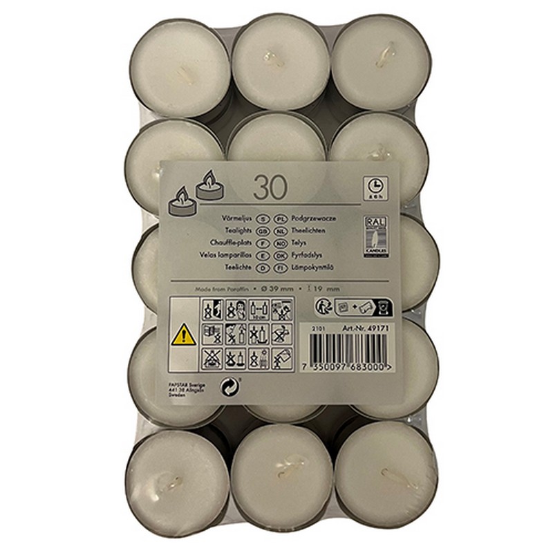 Fyrfadslys 30 Stk - 30 stk (Ø 3,9 x 1,9 cm) - Temashop
