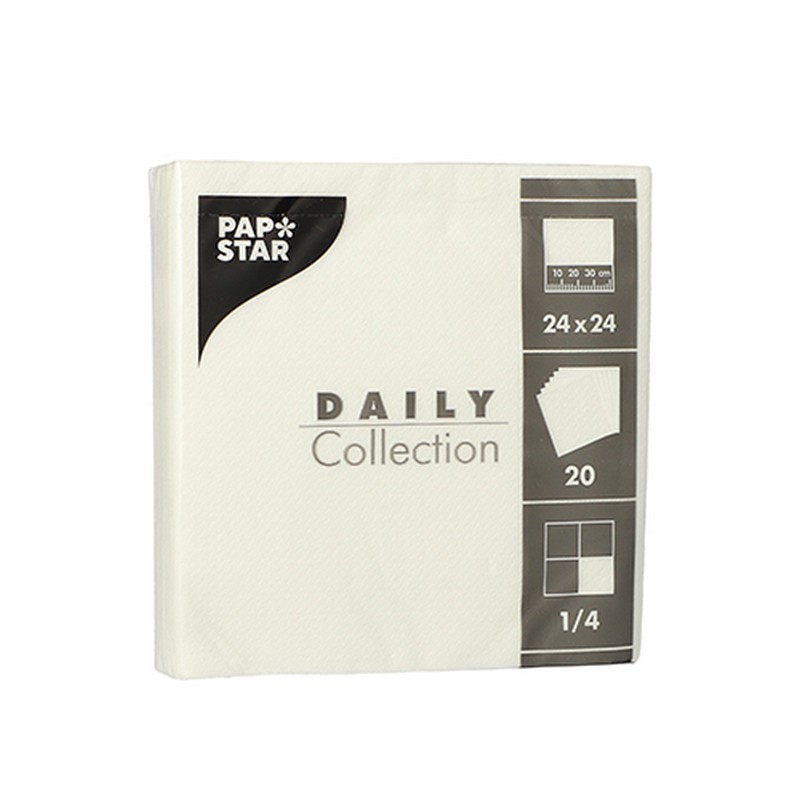 Kaffeservietter Hvid - 20 stk (24 x 24 cm) - Temashop
