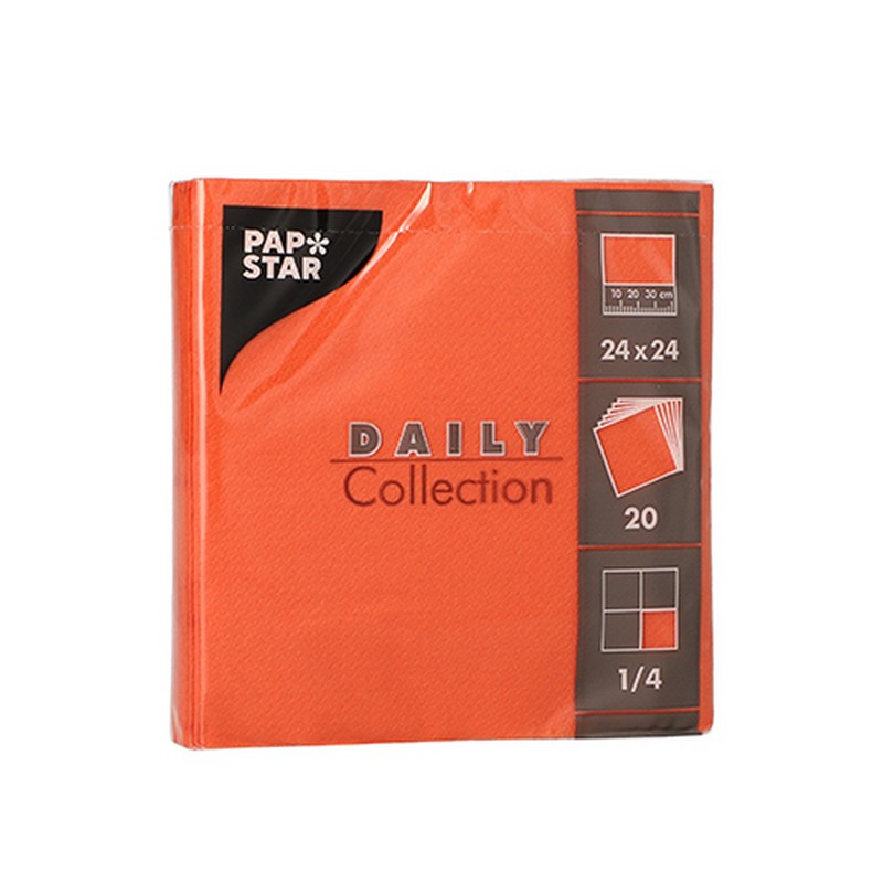 Kaffeservietter Orange - 20 stk (24 x 24 cm) | Orange tema Servietter - Temashop