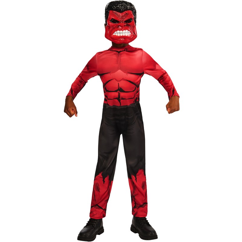 The Hulk Red Hulk Børnekostume - Superhelte kostume til børn i størrelserne 98-128 | Hulk udklædning til børn - Temashop