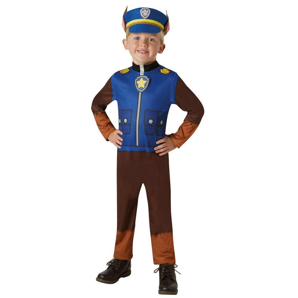 Paw Patrol Chase Politihund Børnekostume - Børne TV kostume til børn i størrelserne 92-104 | Paw Patrol udklædning til børn - Temashop