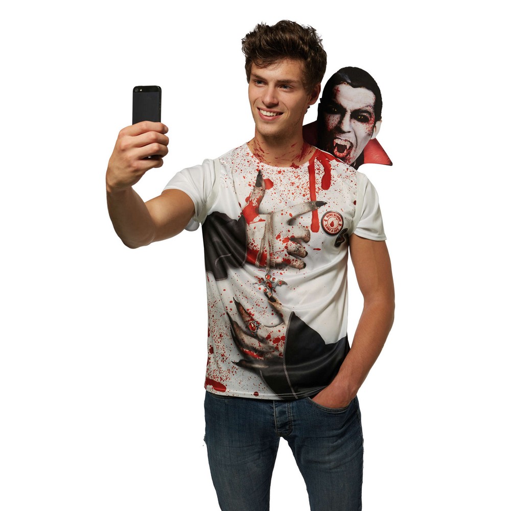 Vampyr Selfie T-Shirt Skulder Kostume