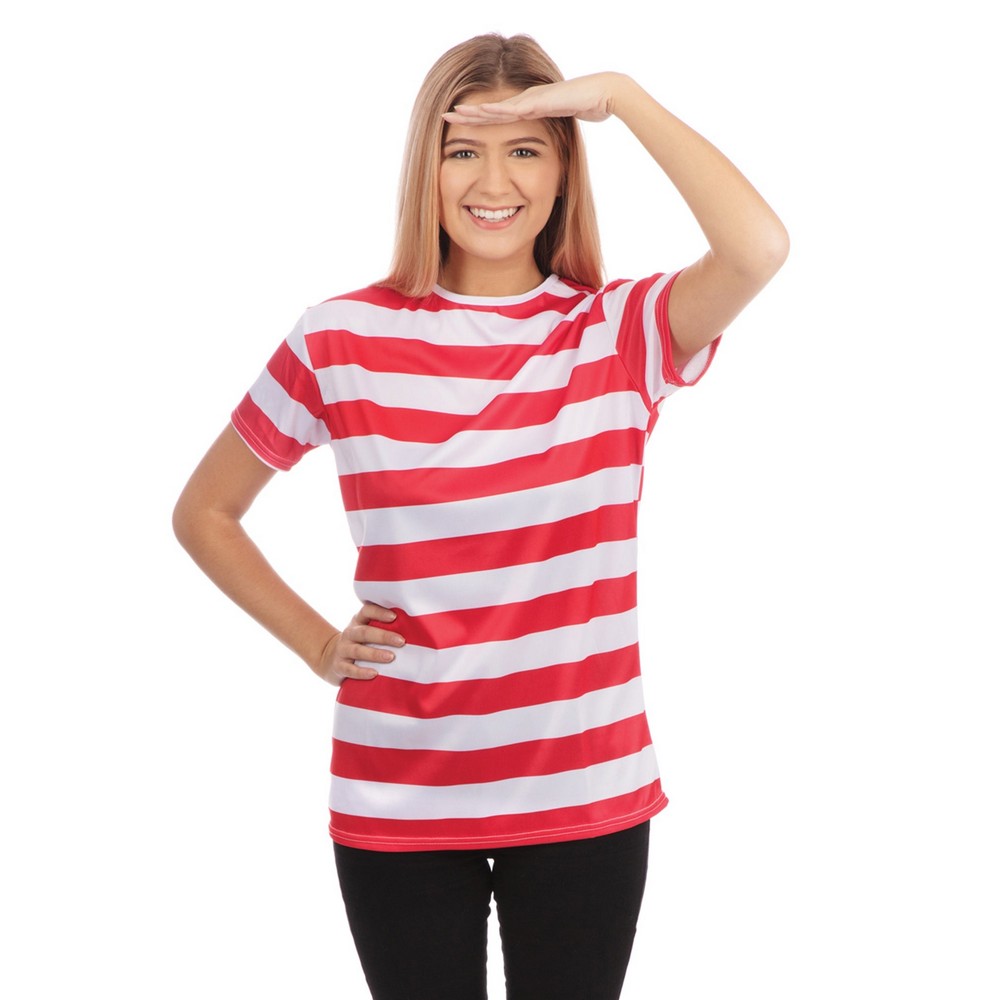 Stribet T-Shirt Kostume Rød/Hvid