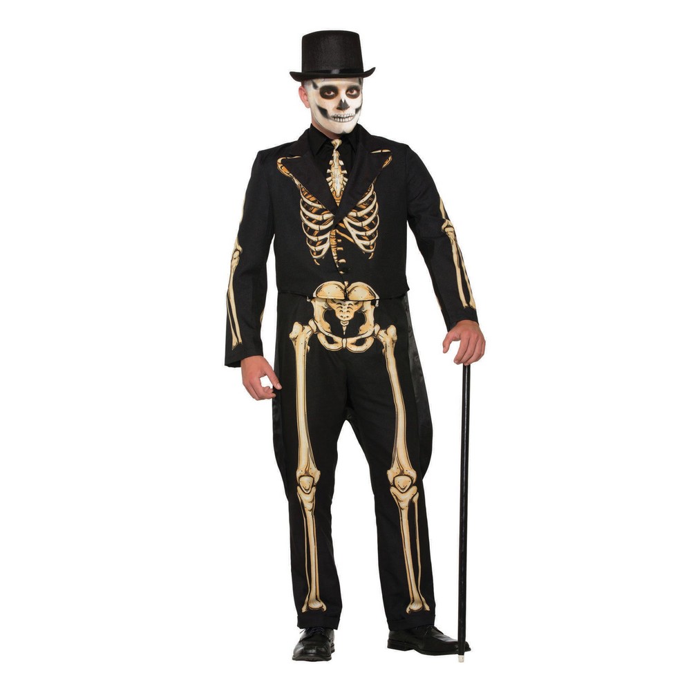 Skelet Gentleman Kostume - Halloween kostume til voksne i størrelserne M-XL | Skelet kostume til mænd - Temashop