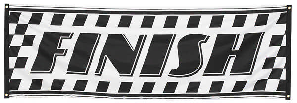 Racerløb Finish Banner - 1 stk (74 x 220 cm) | Racerløb tema Bannere - Temashop