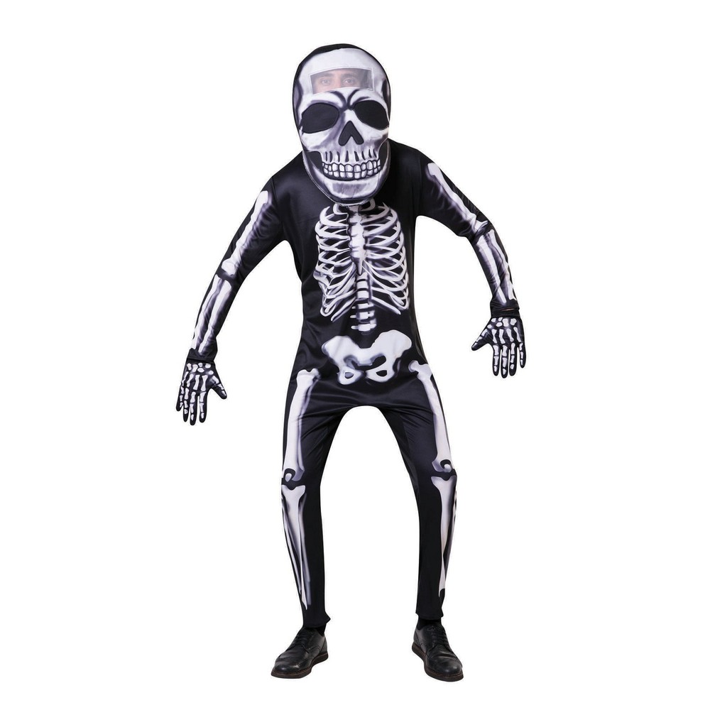 Skelet Kostume Med Stor Maske | Skelet - Temashop