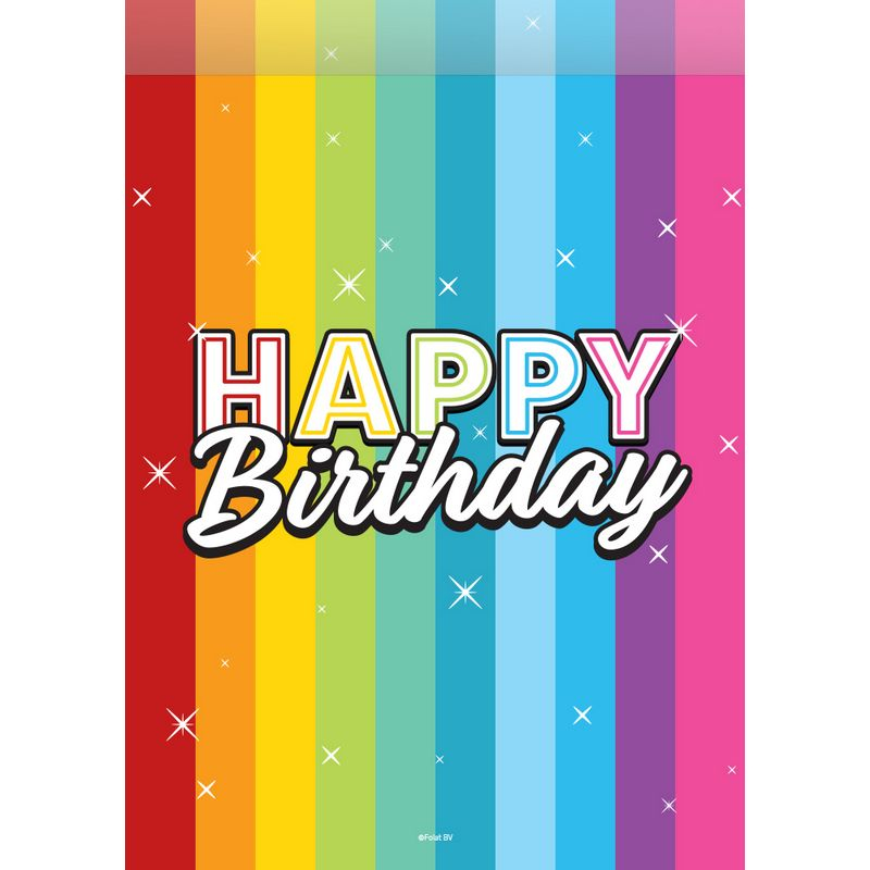 Rainbow Birthday Gaveposer - 8 stk (16,5 x 23 cm) | Fødselsdag Poser / Goodiebags - Temashop