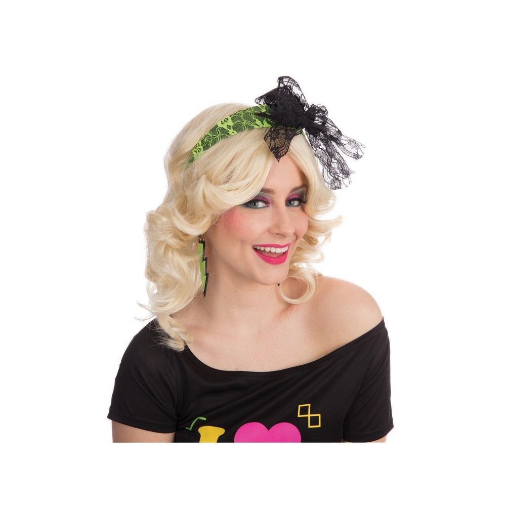 80'er Blonde Hårbøjle Gul | 80'erne Totally Hårbøjle / Pandebånd / Hårbånd - Hovedtilbehør - Temashop