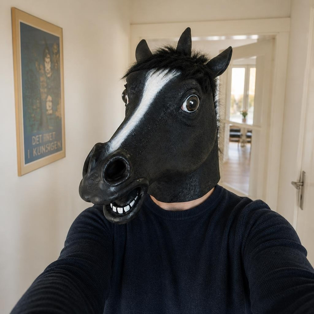 Hest Maske Sort | Hest Maske - Hovedtilbehør - Temashop