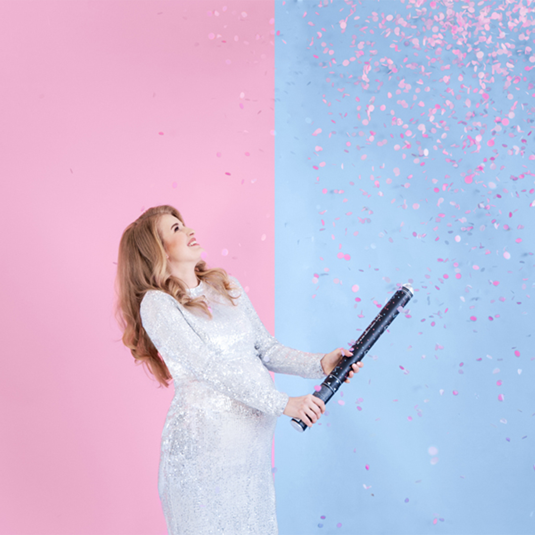 Ready To Pop Konfettirør Lyserød - 1 stk (60 cm) | Gender Reveal Konfetti - Temashop