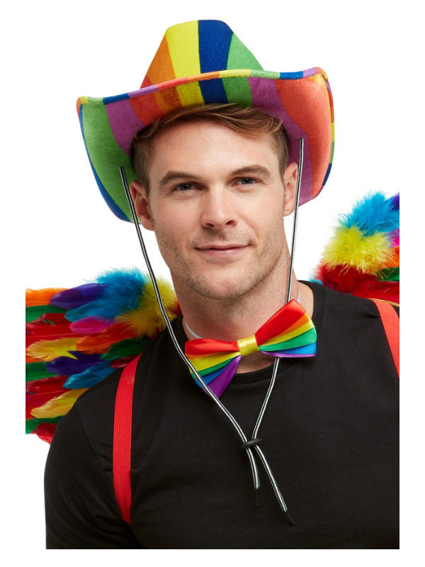 Regnbue Cowboyhat | Pride Hat / Hue / Hjelm - Hovedtilbehør - Temashop