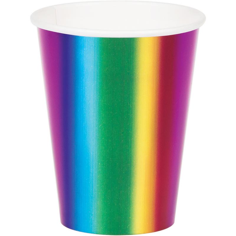 Regnbue Papkrus - 8 stk (250 ml) | Regnbue Krus - Temashop