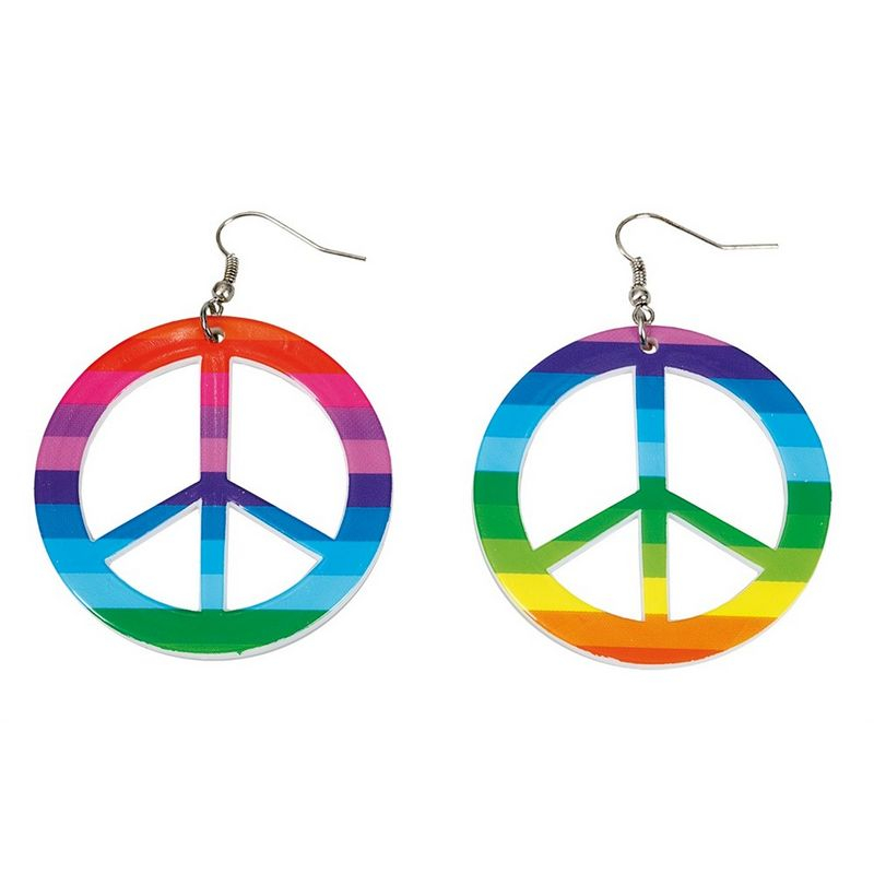 Regnbue Peace Øreringe | Regnbue Øreringe - Smykker - Temashop