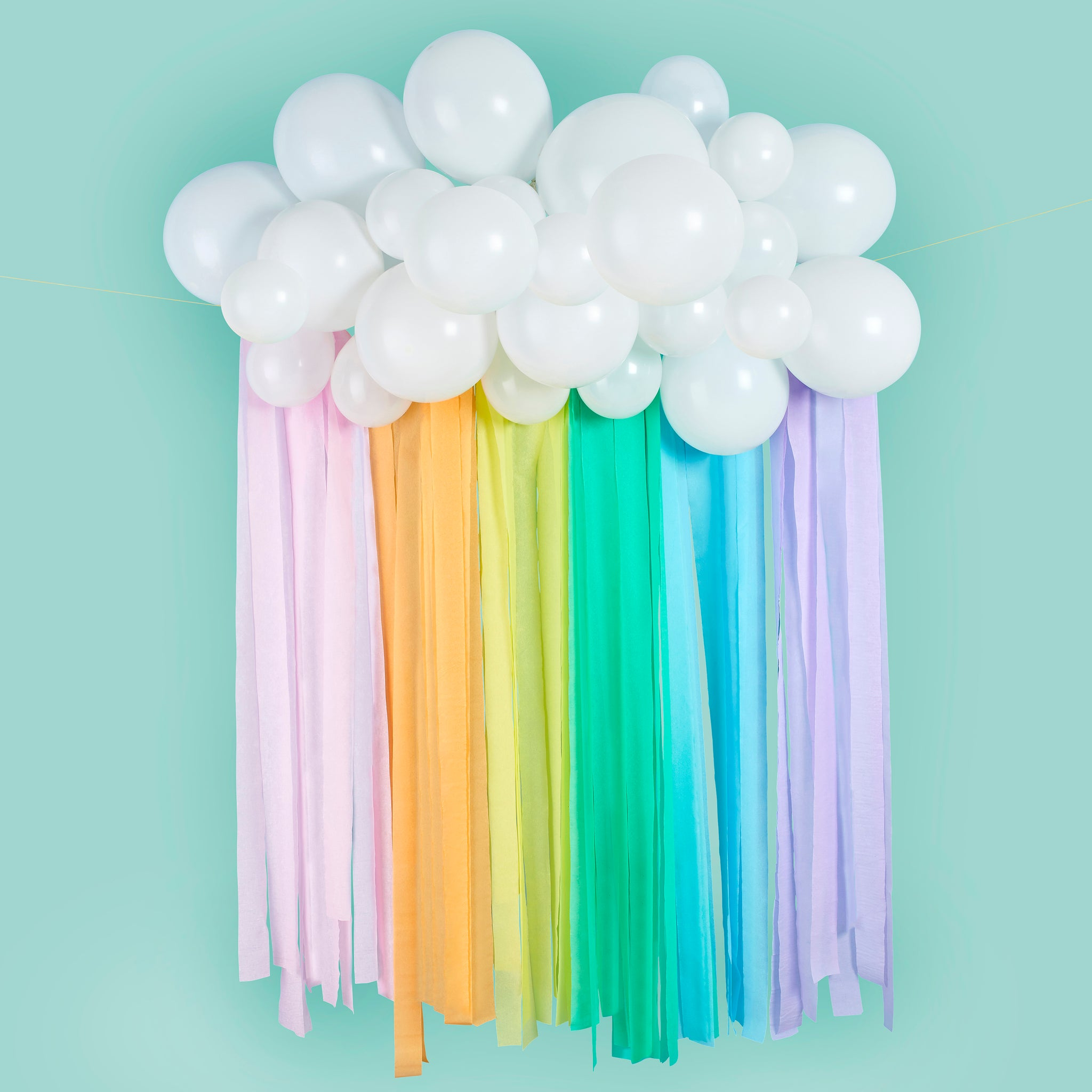 Regnbue Sky Backdrop - 39 dele (3 m) | Regnbue Vægbaggrunde - Temashop