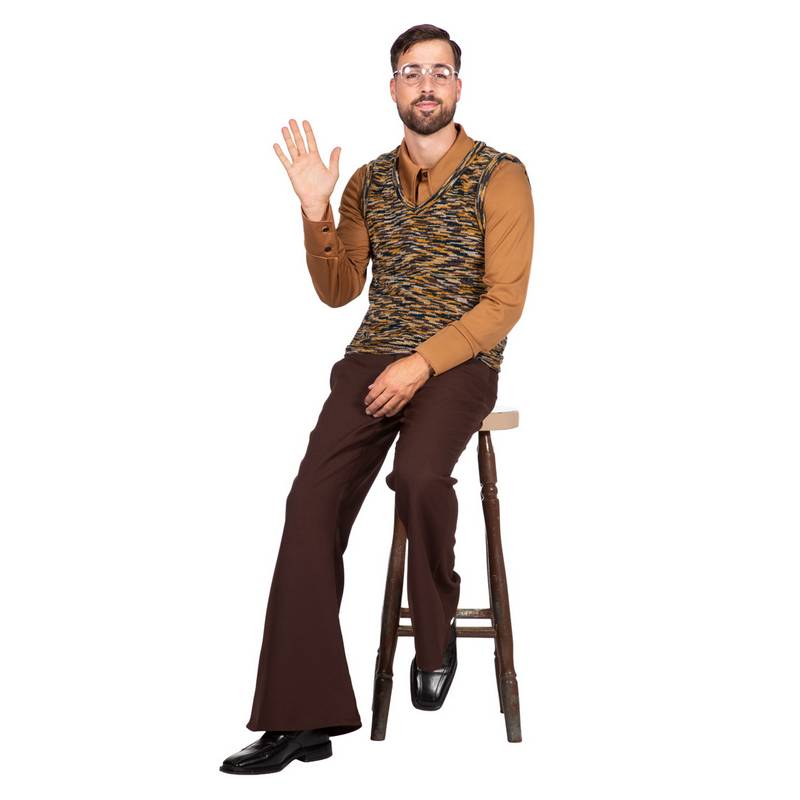 Retro 70'er Kostume - Årtier kostume til voksne i størrelserne S-3XL | 70'erne Disco kostume til mænd - Temashop
