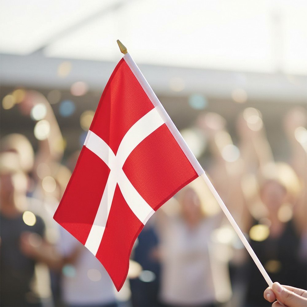 Dansk Flag På Pind