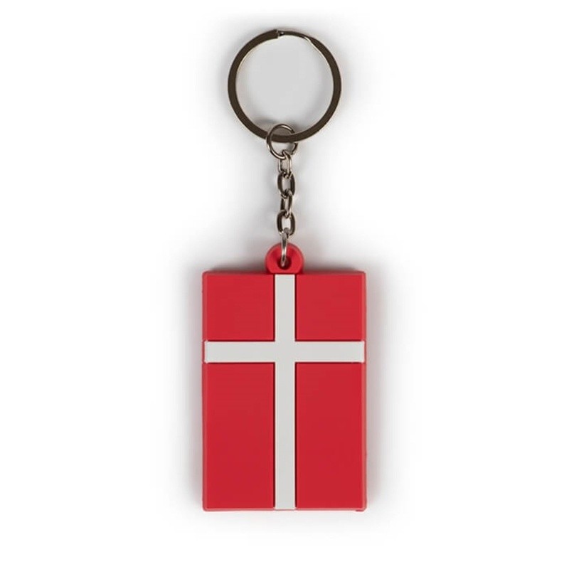 Danmark Nøglering (5,2 x 3,5 cm) | Danmark Nøgleringe - Temashop