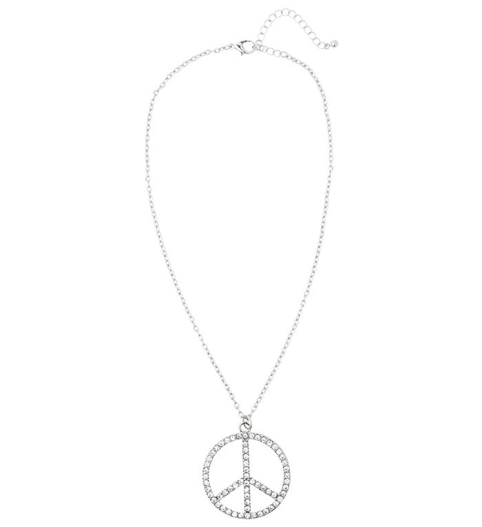 Rhinsten Hippie Halskæde | 60'erne Hippie Halskæder - Smykker - Temashop