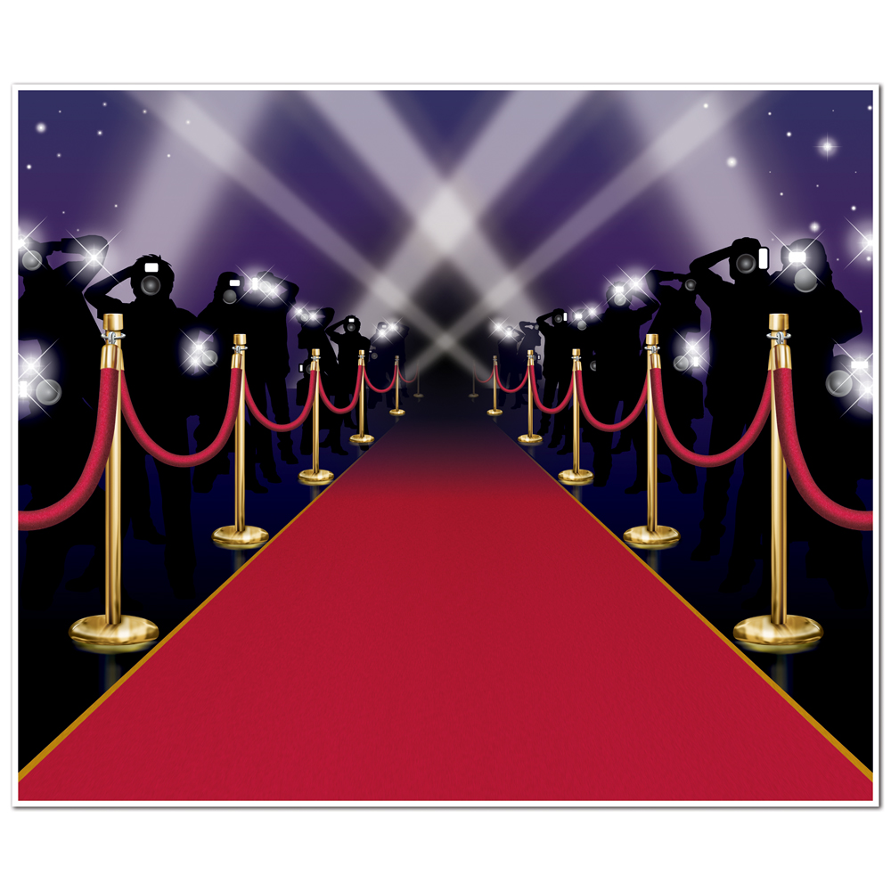 Rød Løber Baggrund - 1 stk (152 x 183 cm) | Hollywood Vægbaggrunde - Temashop