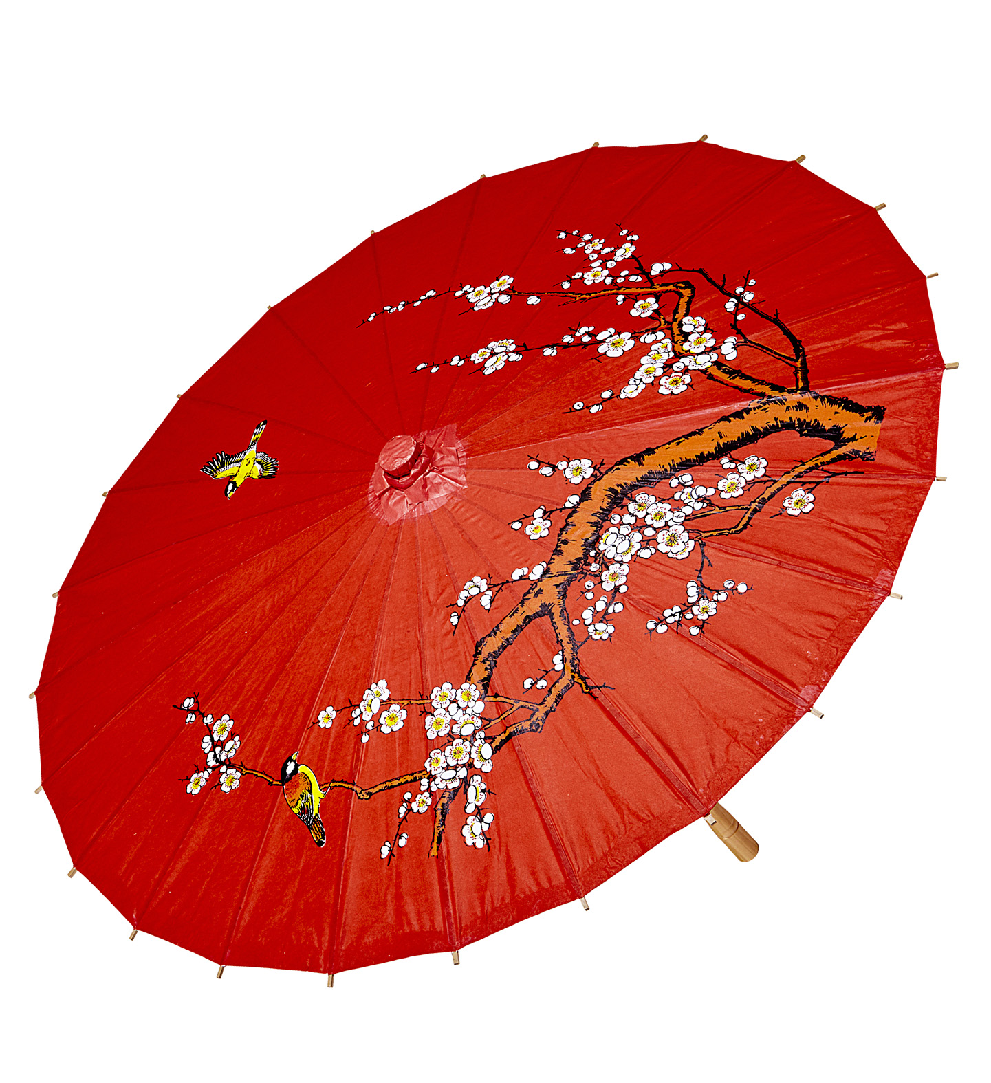 Rød Rispapir Paraply (84 cm) | Asien Paraply - Kropstilbehør - Temashop