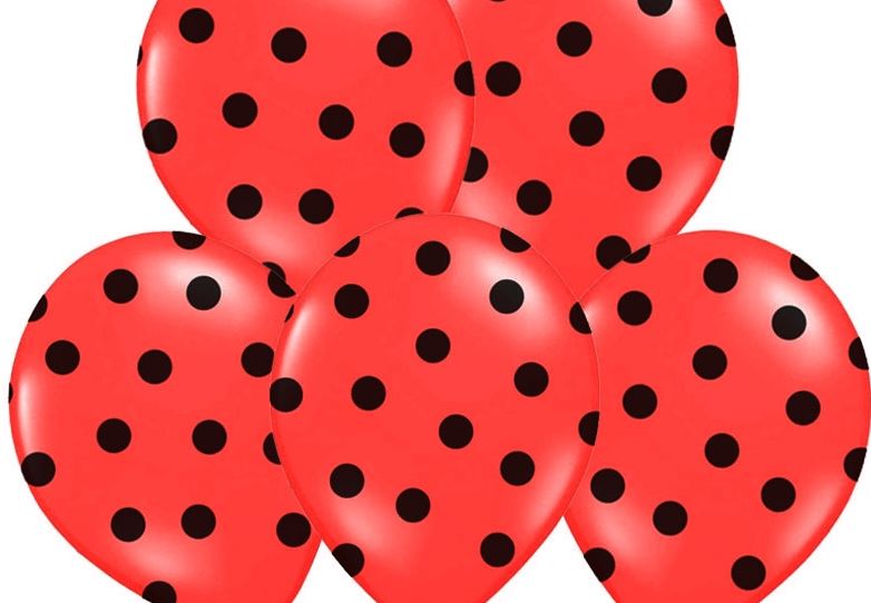 Prikkede Balloner Rød - 6 stk (30 cm) | 50'erne Rock n' Roll Latexballoner - Temashop