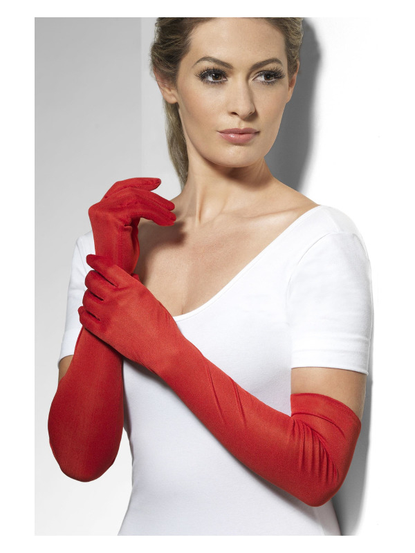 Røde Lange Handsker | Valentinsdag Handsker - Beklædning - Temashop