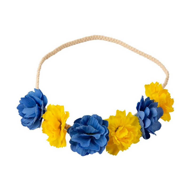 Rose Hårbånd Gul/Blå (19 cm) | Sverige Hårbøjle / Pandebånd / Hårbånd - Hovedtilbehør - Temashop
