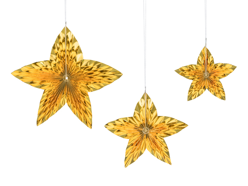 Rosette Stjerner - 3 stk (24 - 40 cm) | Julepynt Vifter / Rosetter - Temashop