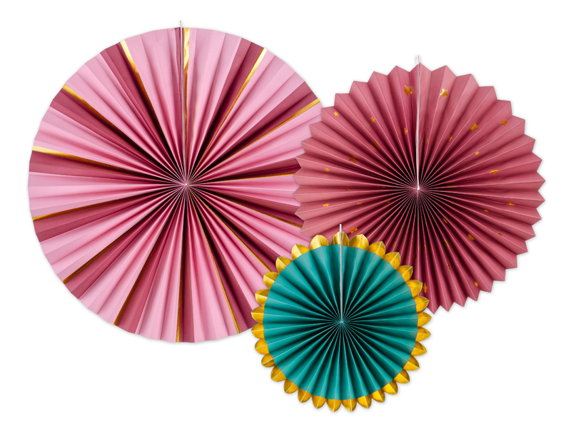 Rosetter Bordeaux Mix - 3 stk (43 - 23 cm) | Julepynt Vifter / Rosetter - Temashop