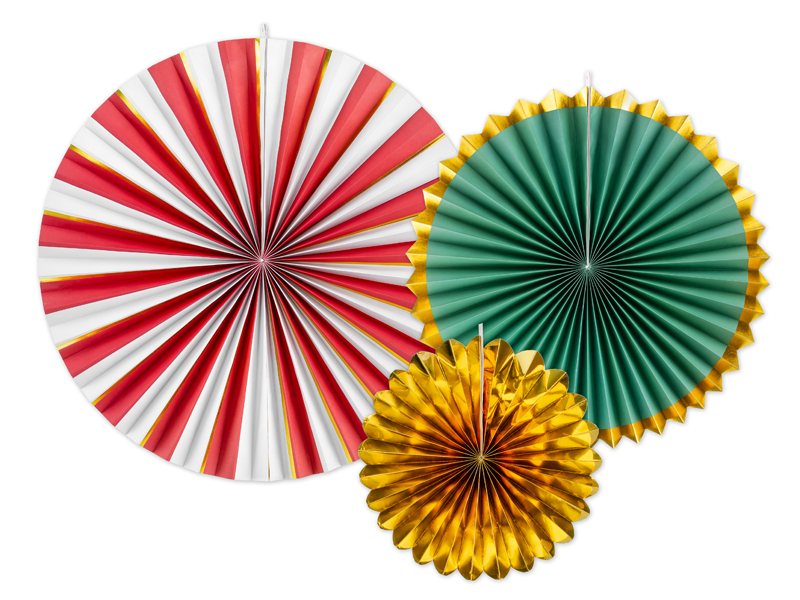 Rosetter Jule Mix - 3 stk (43 - 23 cm) | Julepynt Vifter / Rosetter - Temashop