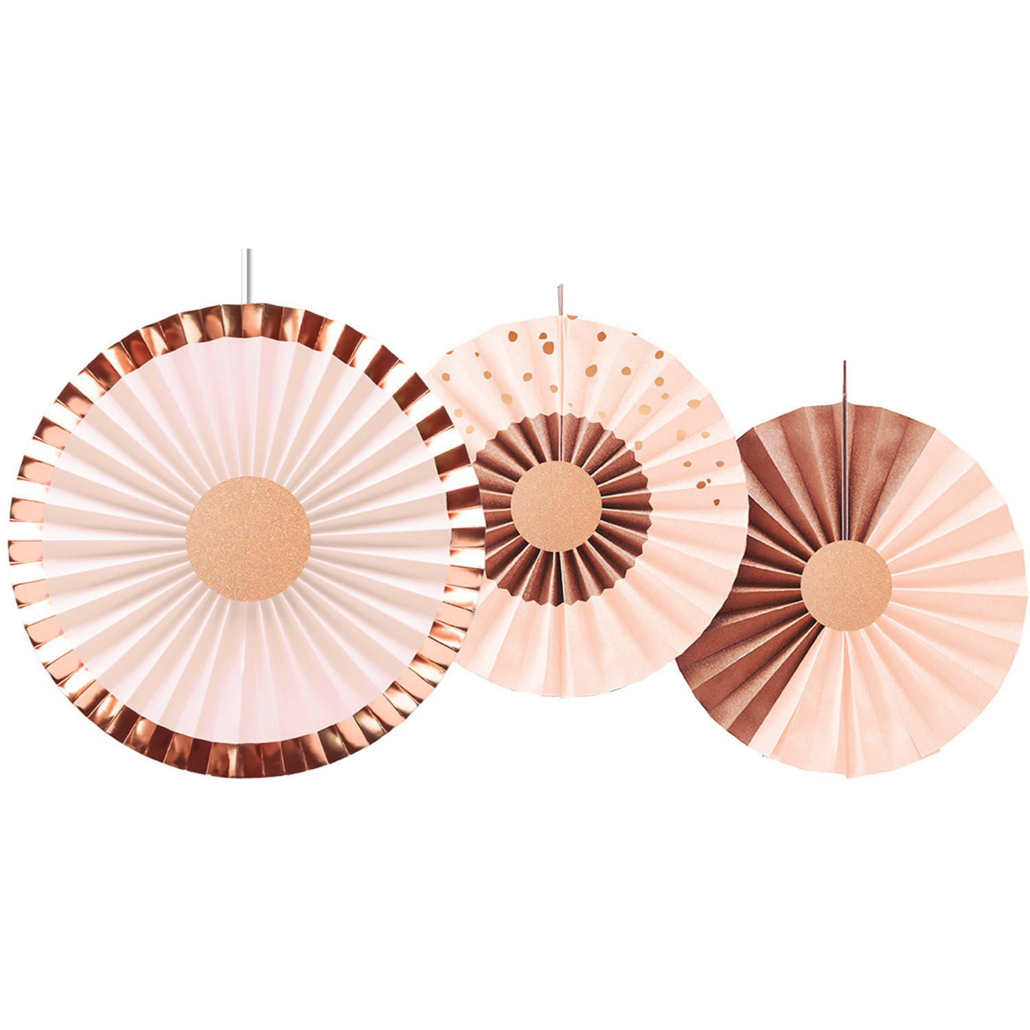 Rosetter Lush Blush - 3 stk (25 - 35 cm) | Rosaguld tema Vifter / Rosetter - Temashop