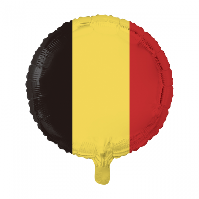 Rund Belgien Flag Folieballon - 1 stk (45 cm) | Belgien Folieballoner - Temashop